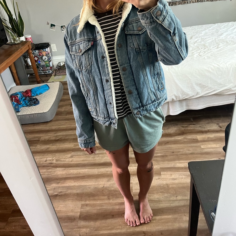 Levi’s fuzzy trucker Jean jacket